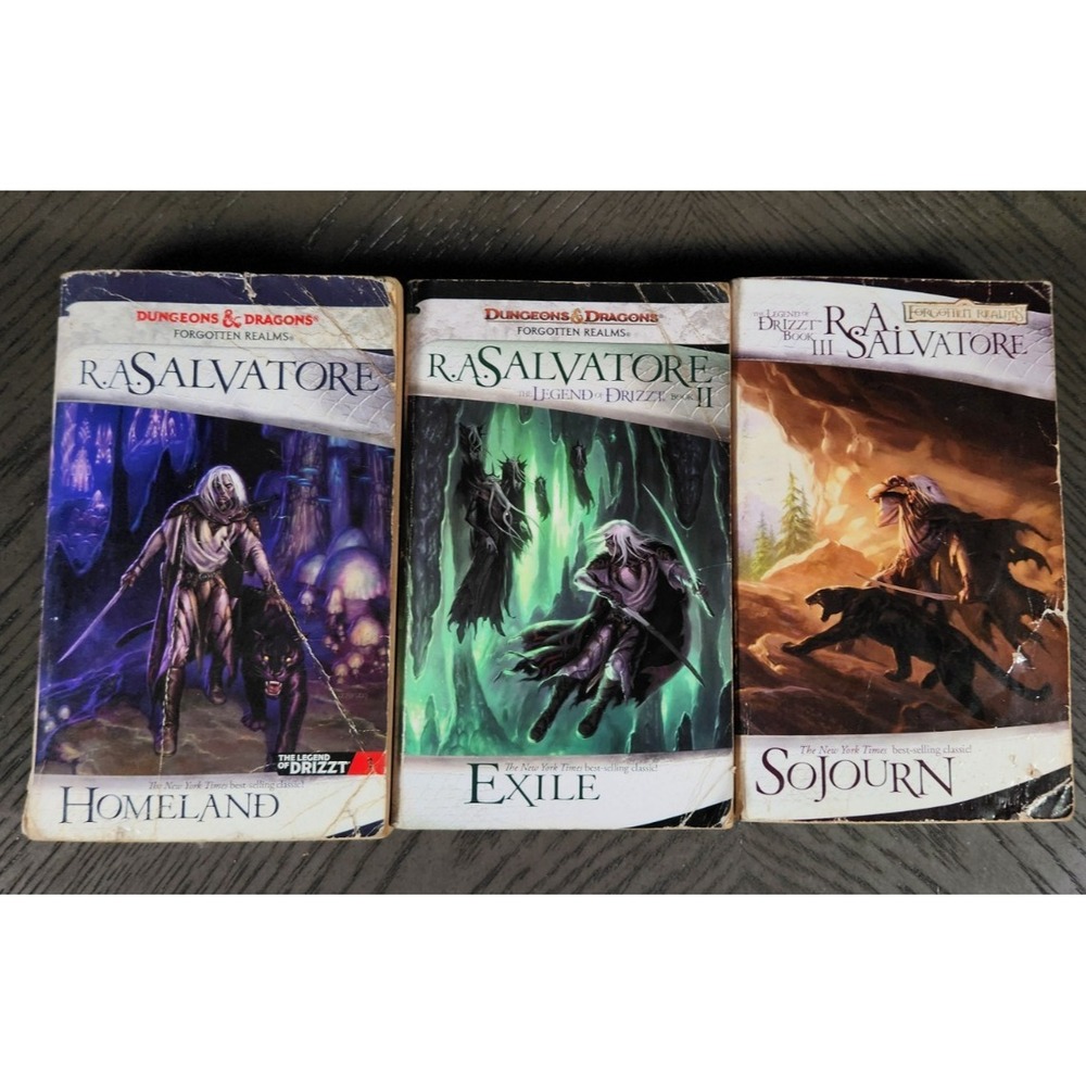 Legend of Drizzt The‎ Dark Elf Trilogy R.A. Salvatore Books 1-3 Forgotten Realms